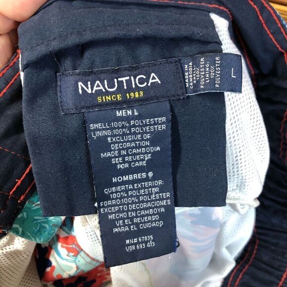 Nautica Size Large (L) Bright Coral Swim Trunks - Picture 3 of 4